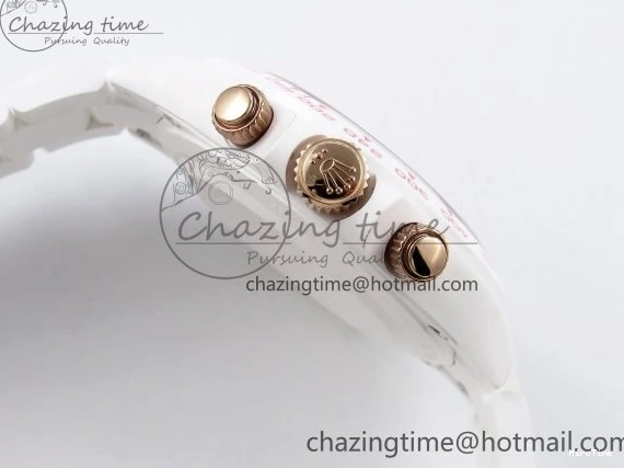 MiroTime 1231 TopPick Daytona AET White Solid Ceramic Case and Bracelet Pink Dial ZF 1:1 Best Edition SH 1650